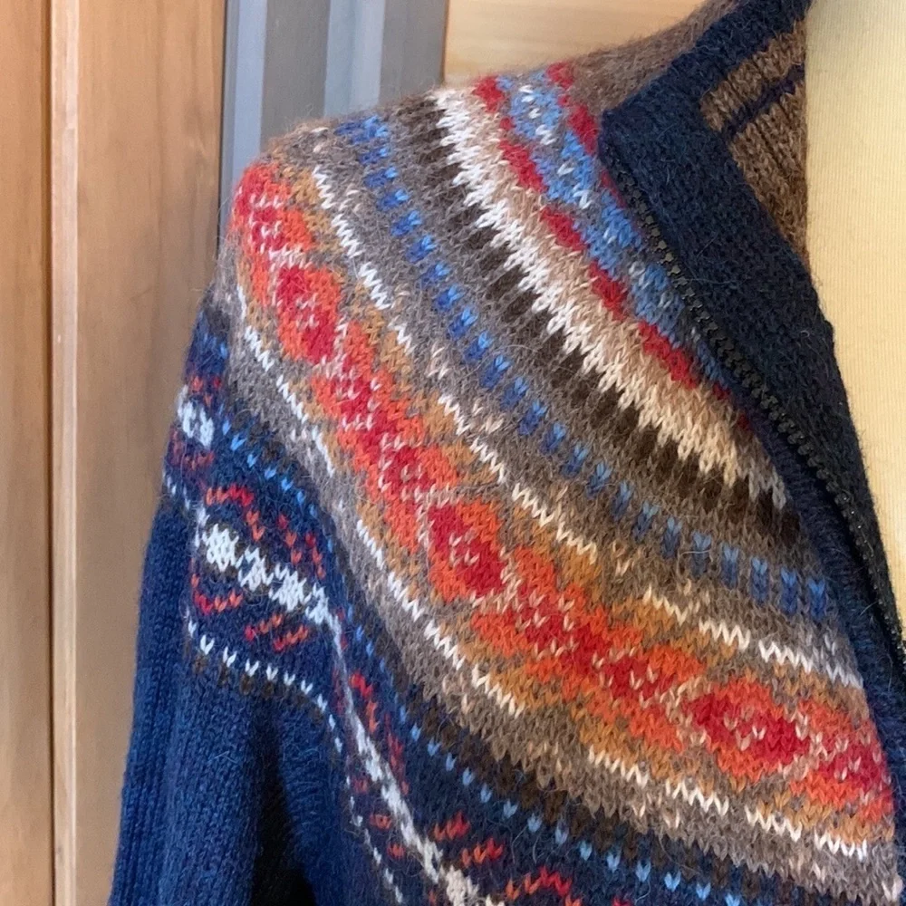 Peruvian Highlands by El Anyi alpaca Fair Isle cardigan sweater Size Medium - Picture 5 of 12